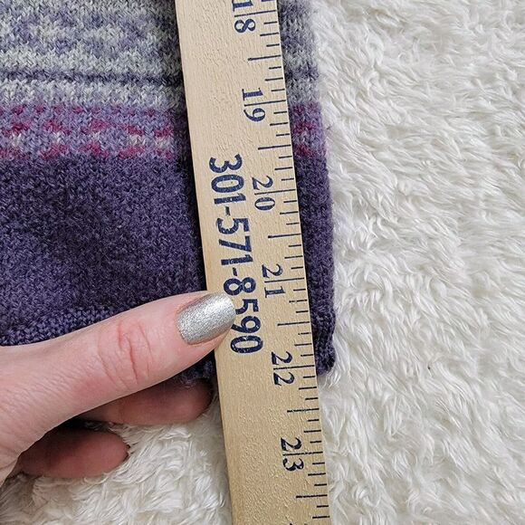 Vintage Tally Ho Boiled Wool Cardigan Sweater Jacket Purple Fair Isle Size PS - Picture 15 of 16